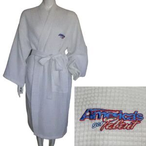 AMERICA'S GOT TALENT Robe, OS, Waffle, White, Wrap/Fold over, Sash, Long sleeve